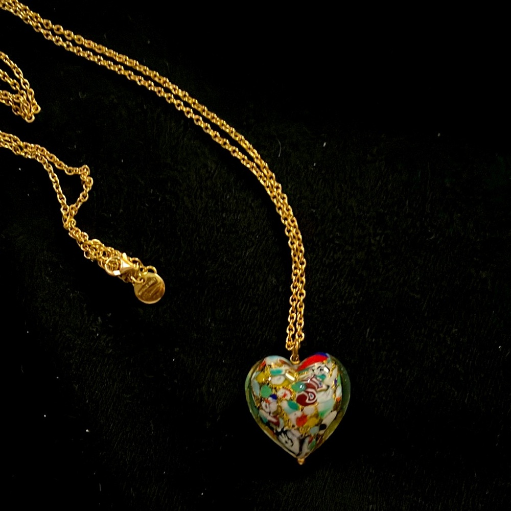 NWOT Heart hand made necklace.  Made in Italy.